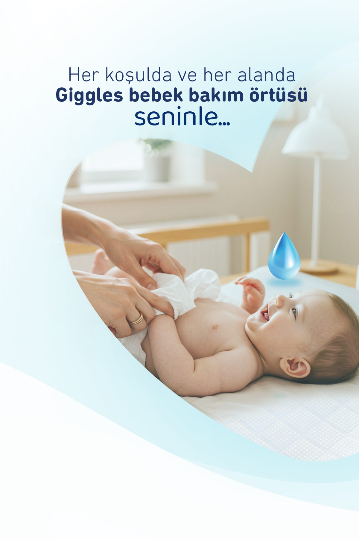 Giggles Bebek Bakım Örtüsü 60x60  Alt Açma Bezi 2 paket (20 adet)